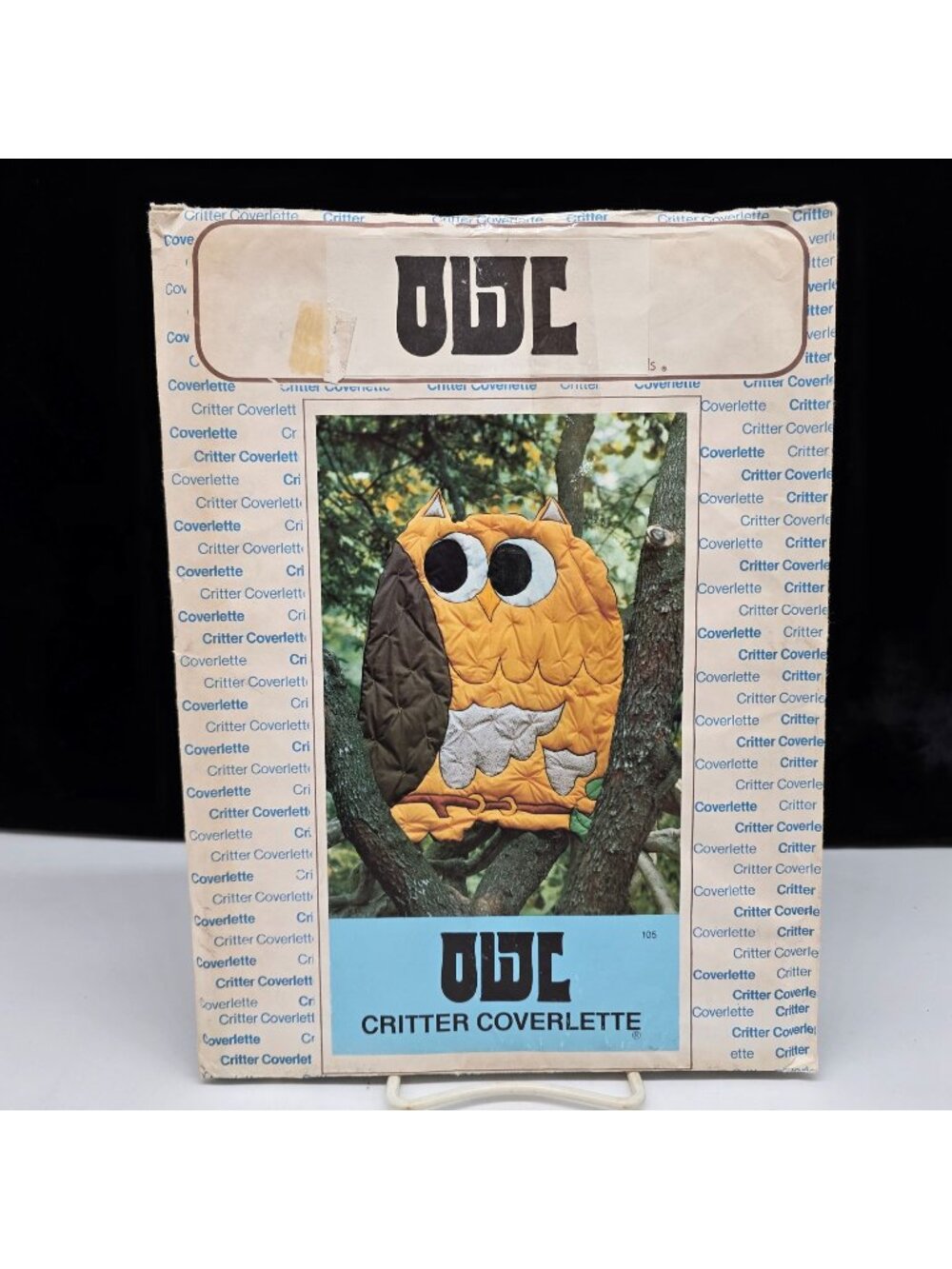 Coverlette Quilt Pattern Down On The Farm Original Owl 1976 VTG